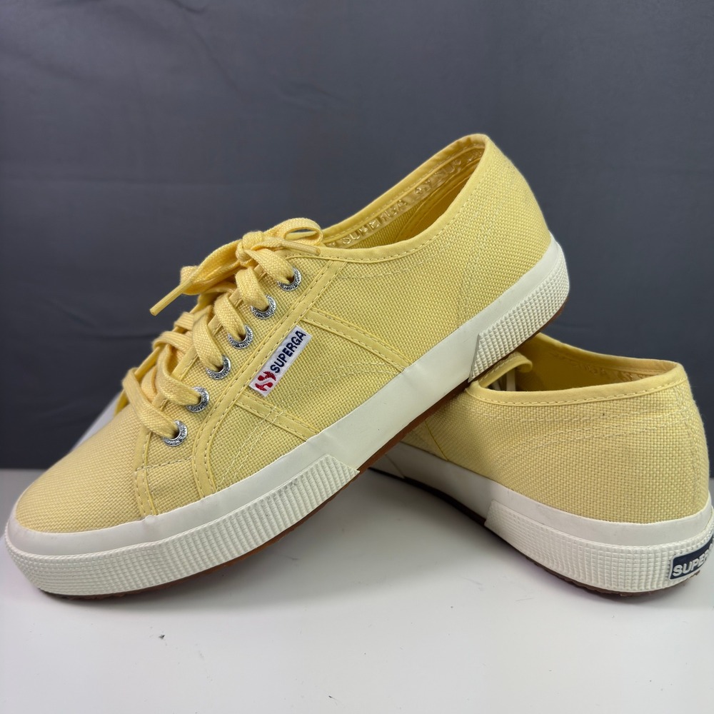 Superga 2750 Cotu Classic Sneakers Womens 9.5 Yellow Canvas Low Top Shoes